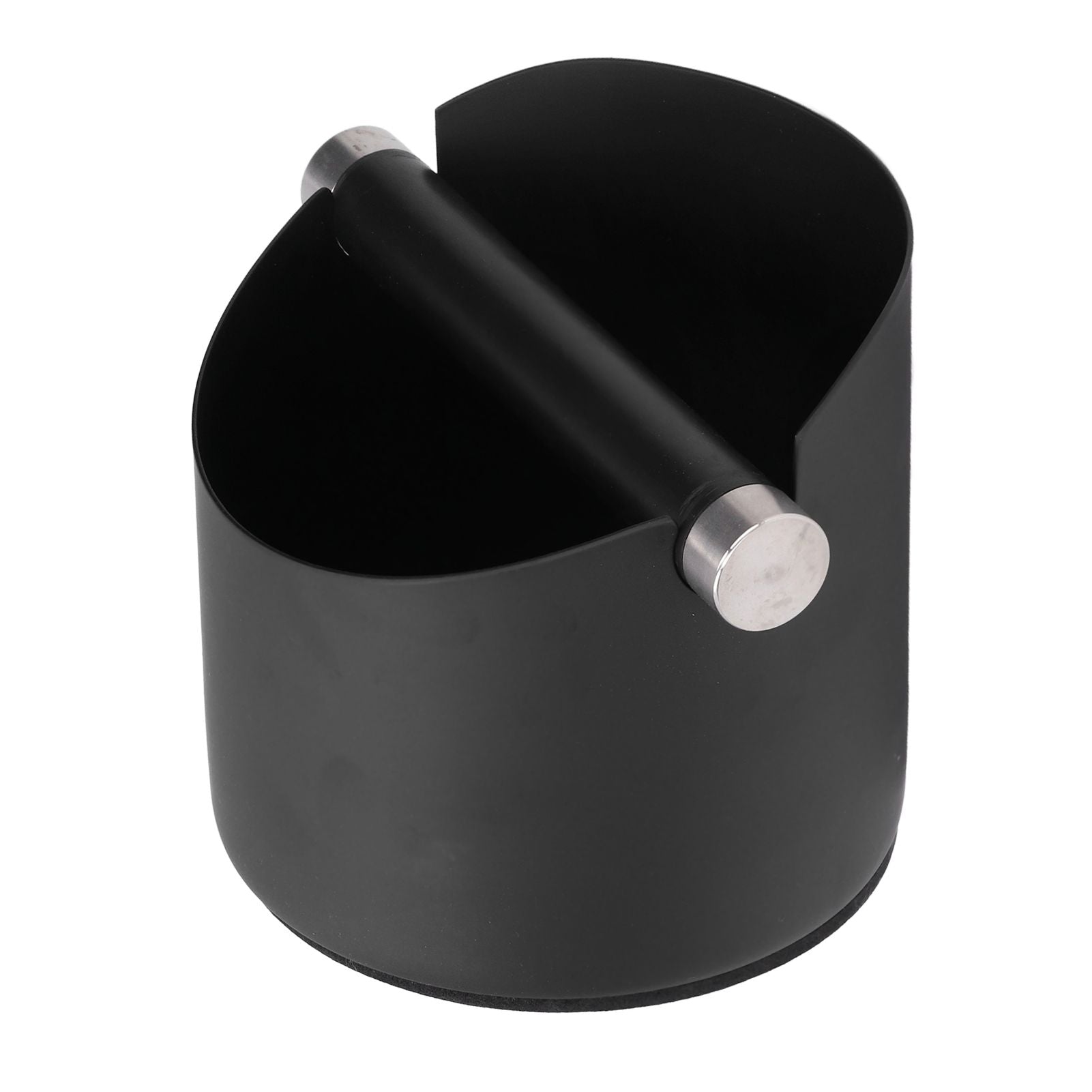 Coffee Grounds Bucket Stainless Steel Rubber Coffee Dump Bin for Home Restaurants BarsBlack Small (FC-04-2) V1294-YM0523-3118220002812