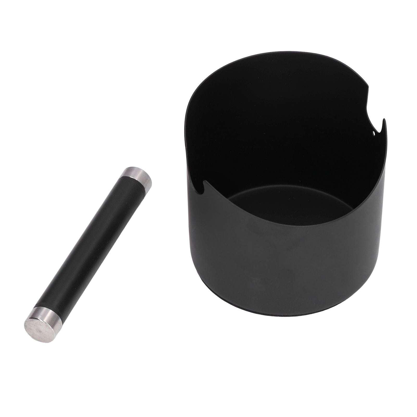 Coffee Grounds Bucket Stainless Steel Rubber Coffee Dump Bin for Home Restaurants BarsBlack Large (FC-05-2) V1294-YM0523-3118220002813