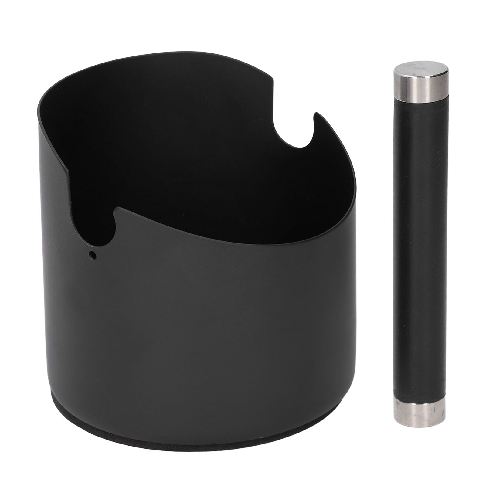 Coffee Grounds Bucket Stainless Steel Rubber Coffee Dump Bin for Home Restaurants BarsBlack Large (FC-05-2) V1294-YM0523-3118220002813