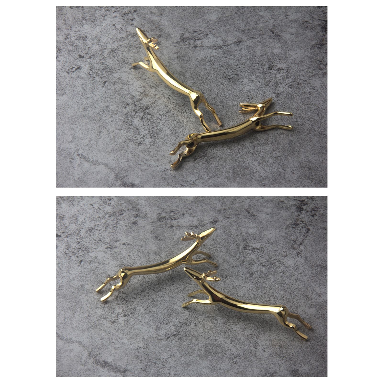 4Pcs Chopstick Rest Smoother Surfaces Reusable Cute Animal Design Gold Chopstick Rest for Home Restaurant V1294-YM0523-3118220003912
