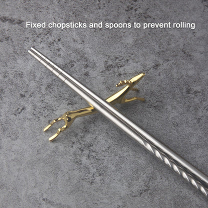 4Pcs Chopstick Rest Smoother Surfaces Reusable Cute Animal Design Gold Chopstick Rest for Home Restaurant V1294-YM0523-3118220003912