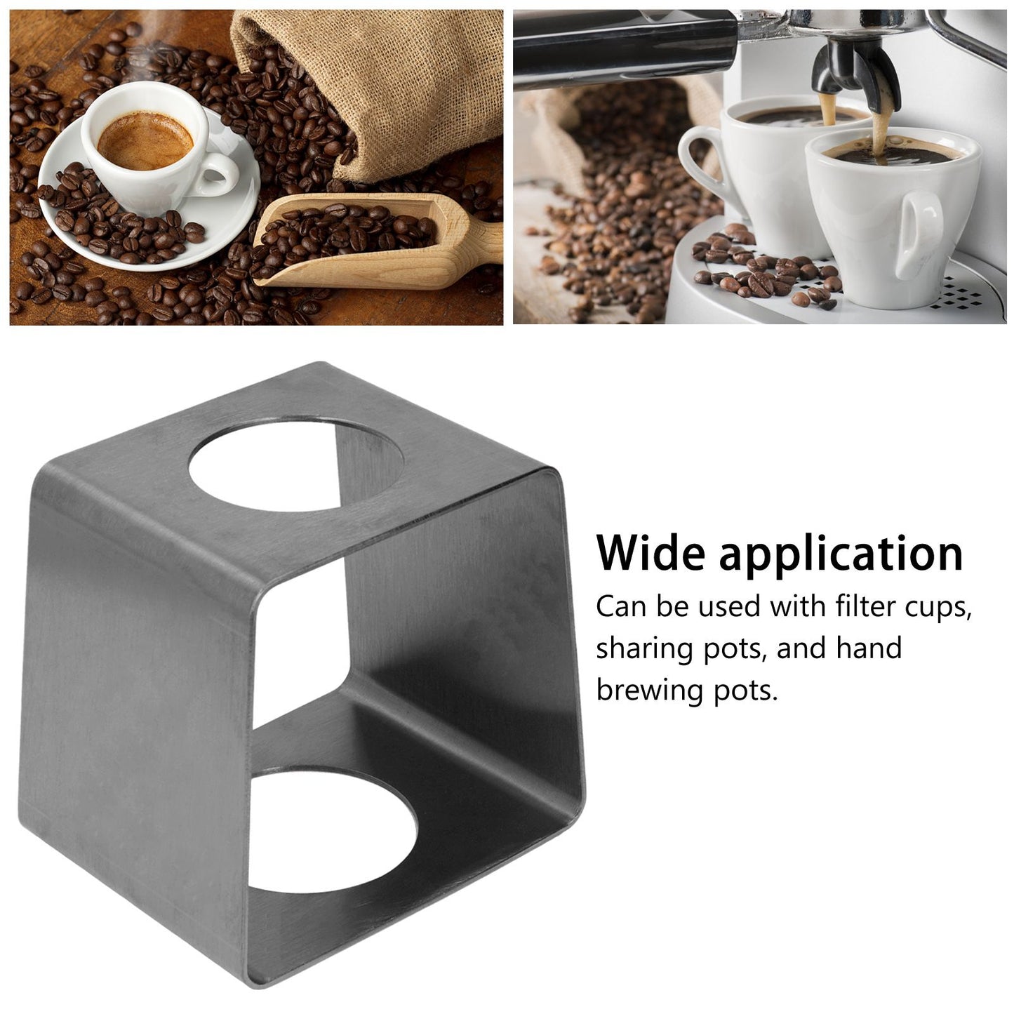 Coffee Drip Rack Stainless Steel Lightweight Coffee Filter Cup Stand for Home Cafe OfficeBlack V1294-YM0523-3118220004412