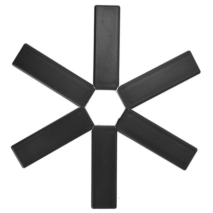 Foldable Trivets Heat Insulating Collapsible Pot Holder for Kitchen Dining Room Black V1294-YM0523-3118220004611