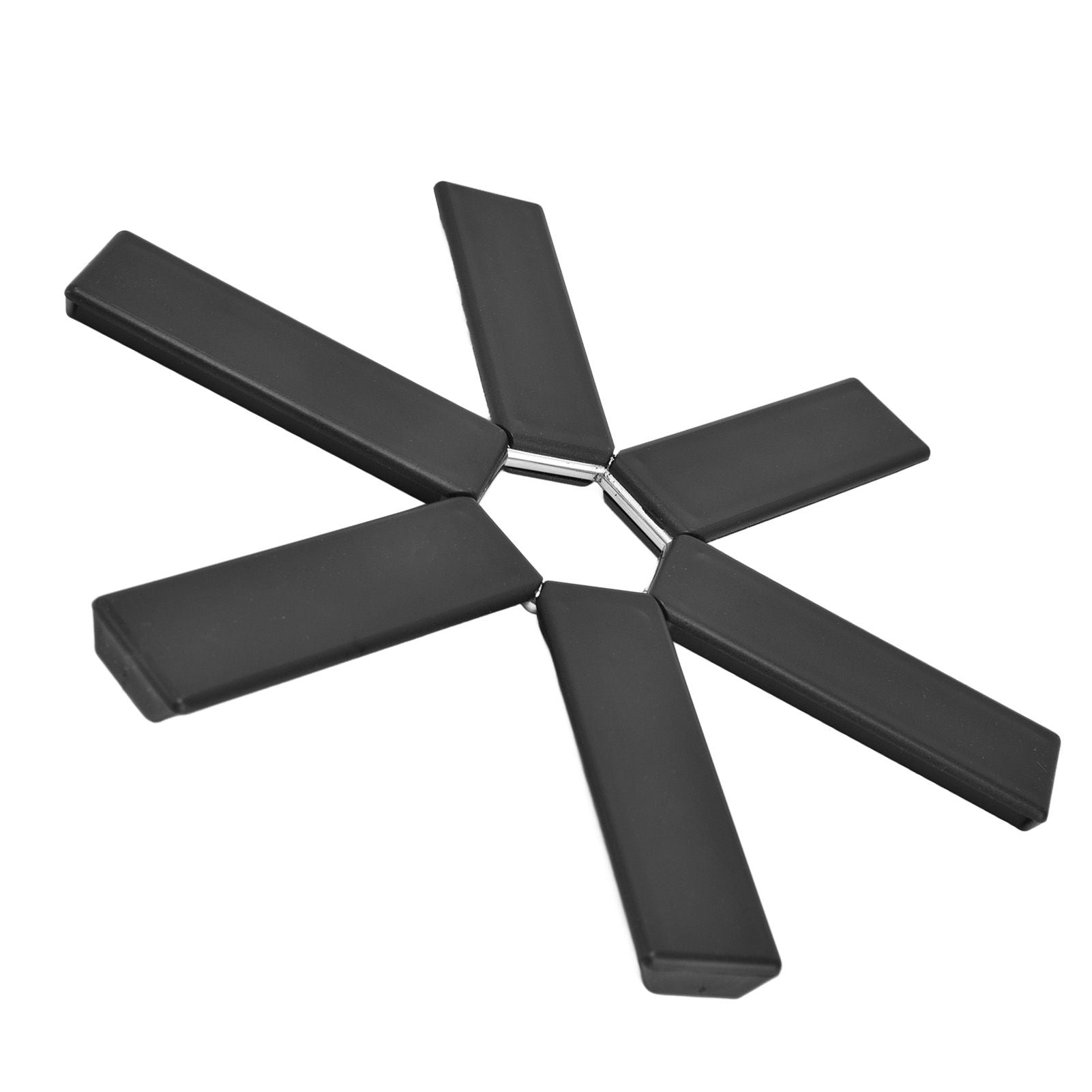 Foldable Trivets Heat Insulating Collapsible Pot Holder for Kitchen Dining Room Black V1294-YM0523-3118220004611