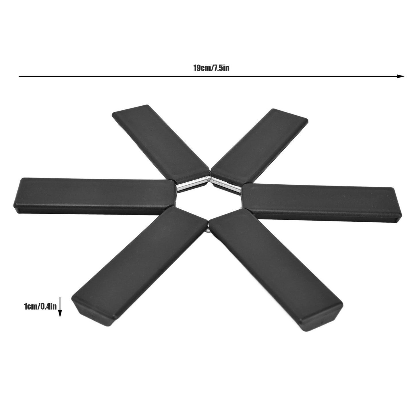 Foldable Trivets Heat Insulating Collapsible Pot Holder for Kitchen Dining Room Black V1294-YM0523-3118220004611
