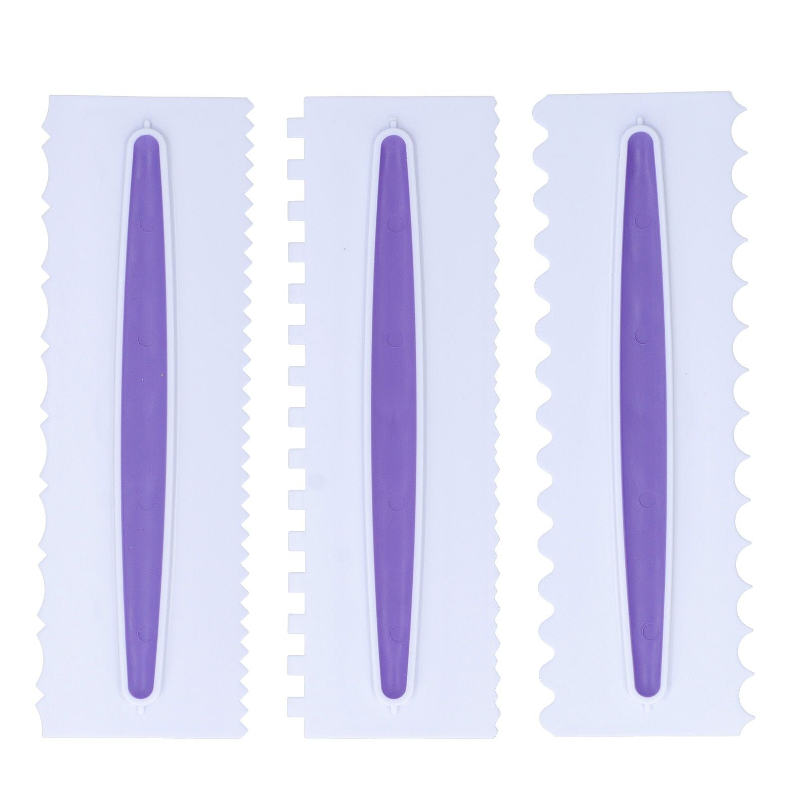 3Pcs Cake Scraper Premium Plastic Durable Glossy Surface Easy Operation Icing Smoother V1294-YM0523-3118220006211