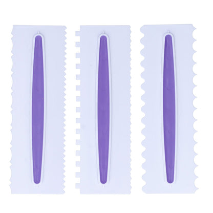 3Pcs Cake Scraper Premium Plastic Durable Glossy Surface Easy Operation Icing Smoother V1294-YM0523-3118220006211