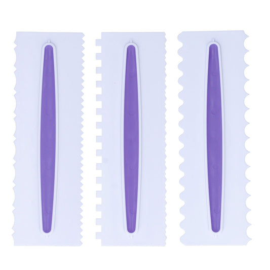 3Pcs Cake Scraper Premium Plastic Durable Glossy Surface Easy Operation Icing Smoother V1294-YM0523-3118220006211