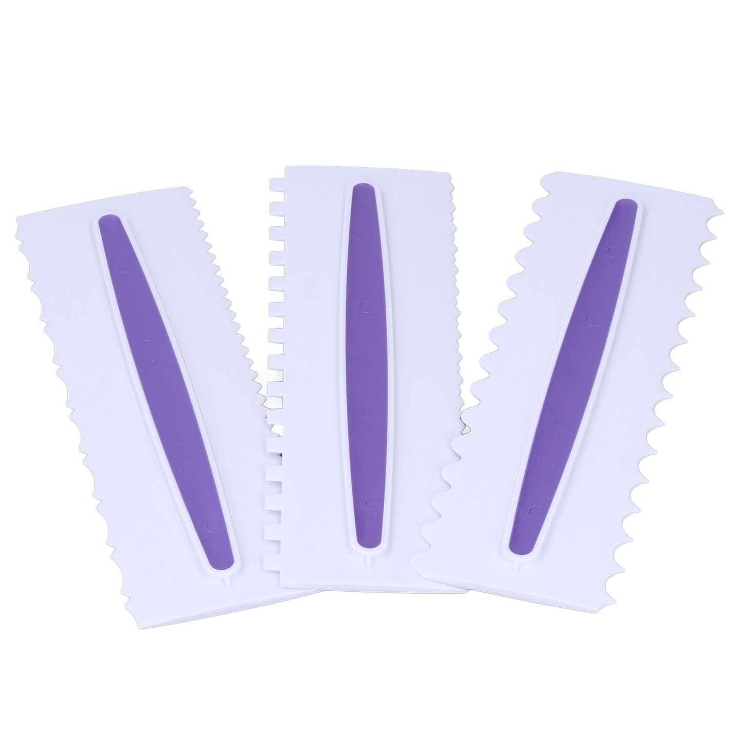 3Pcs Cake Scraper Premium Plastic Durable Glossy Surface Easy Operation Icing Smoother V1294-YM0523-3118220006211