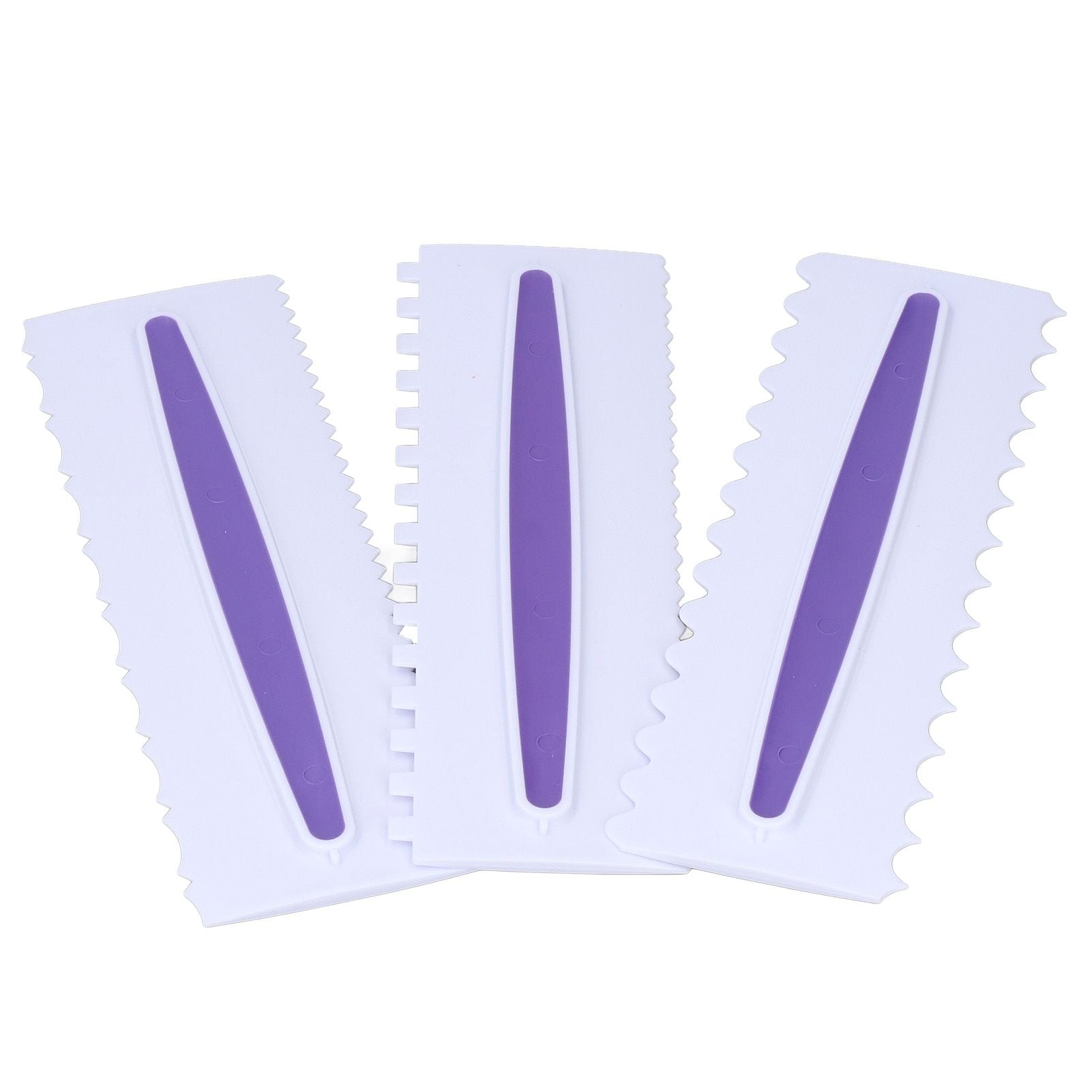 3Pcs Cake Scraper Premium Plastic Durable Glossy Surface Easy Operation Icing Smoother V1294-YM0523-3118220006211