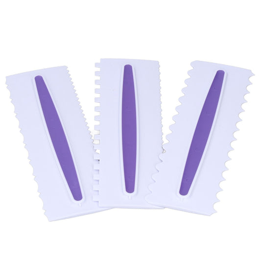 3Pcs Cake Scraper Premium Plastic Durable Glossy Surface Easy Operation Icing Smoother V1294-YM0523-3118220006211