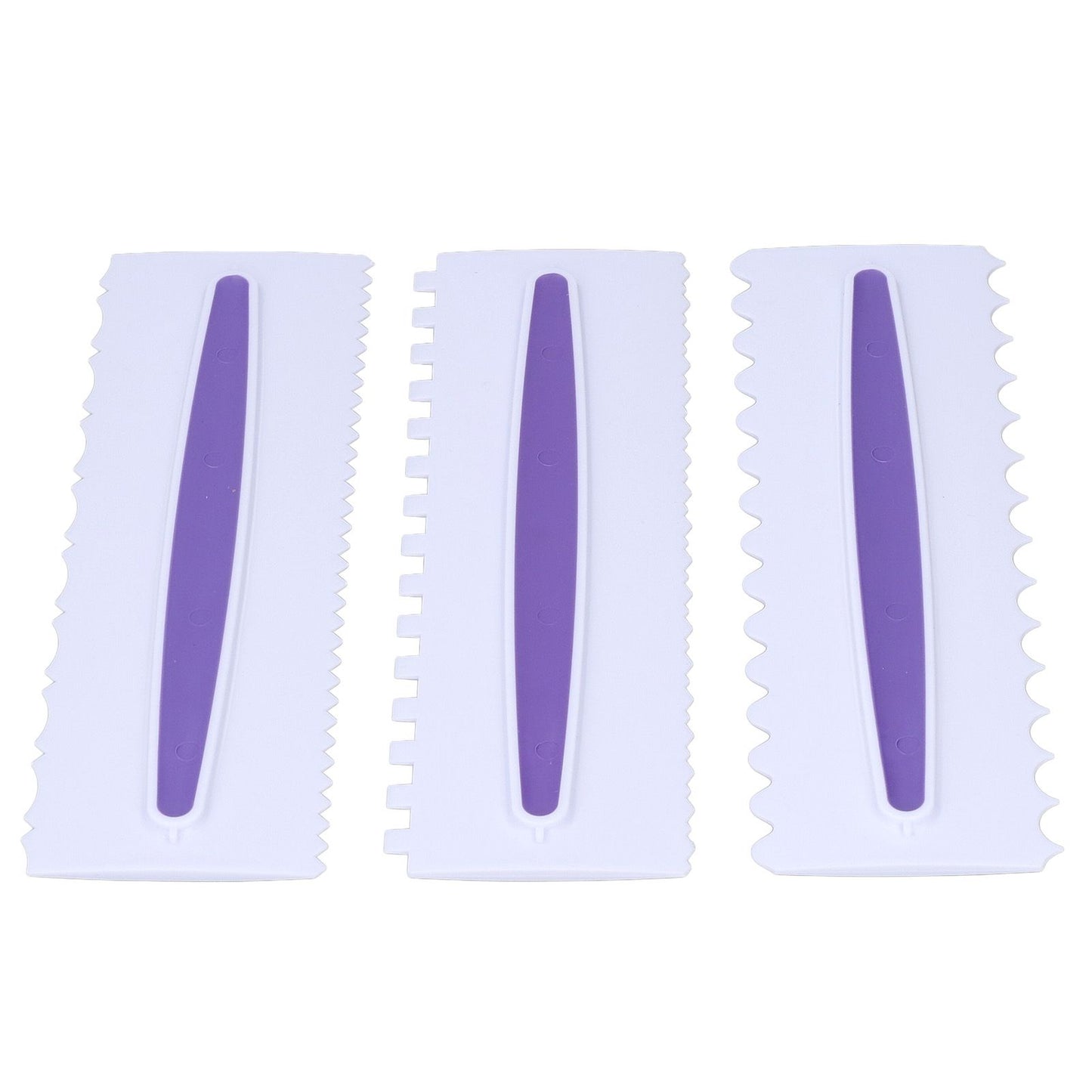 3Pcs Cake Scraper Premium Plastic Durable Glossy Surface Easy Operation Icing Smoother V1294-YM0523-3118220006211