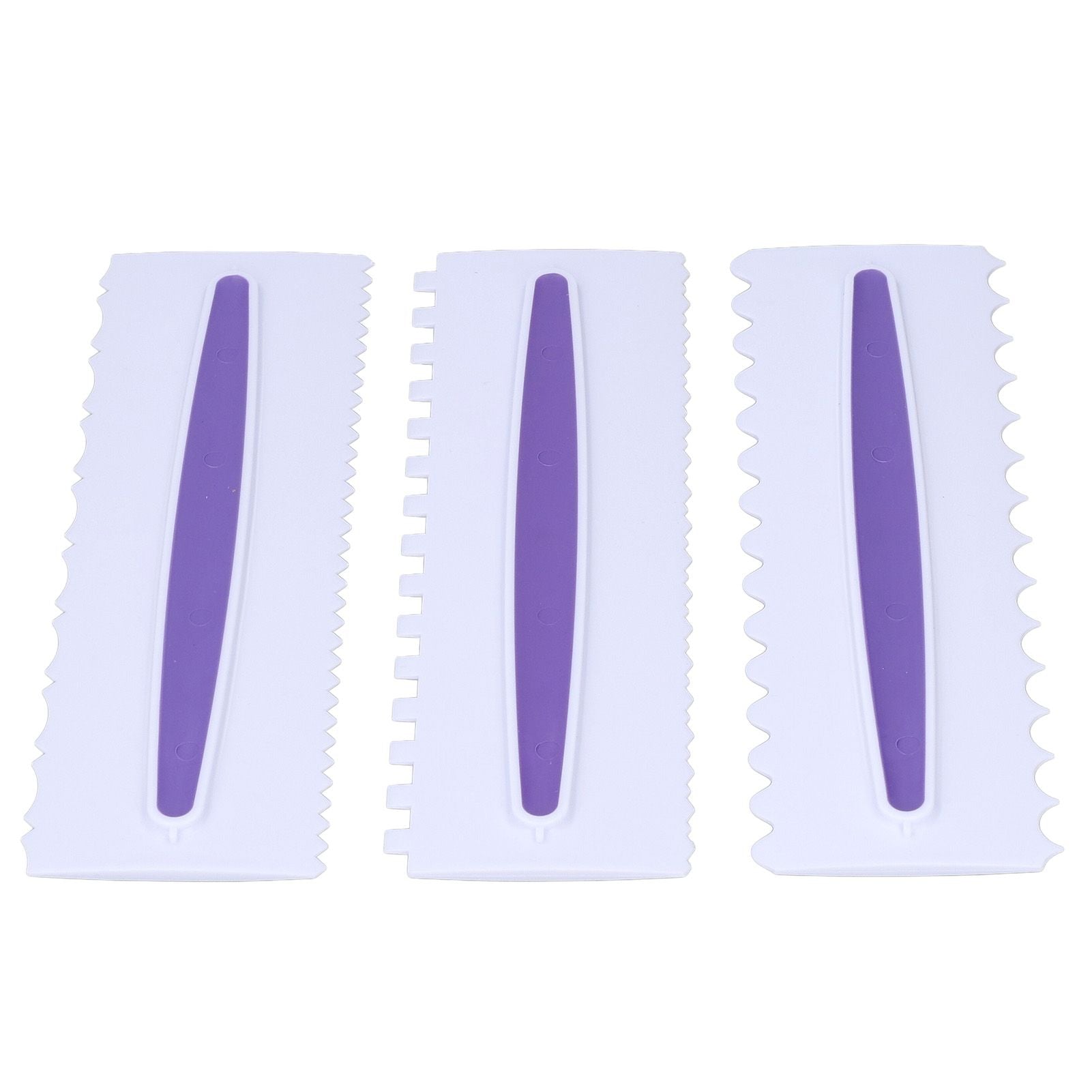 3Pcs Cake Scraper Premium Plastic Durable Glossy Surface Easy Operation Icing Smoother V1294-YM0523-3118220006211