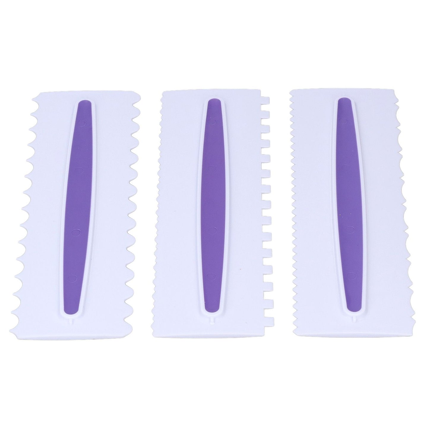 3Pcs Cake Scraper Premium Plastic Durable Glossy Surface Easy Operation Icing Smoother V1294-YM0523-3118220006211