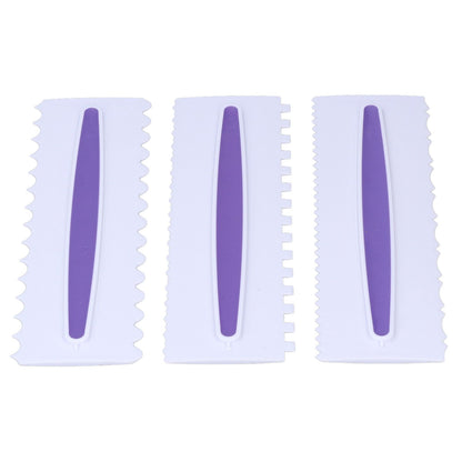 3Pcs Cake Scraper Premium Plastic Durable Glossy Surface Easy Operation Icing Smoother V1294-YM0523-3118220006211