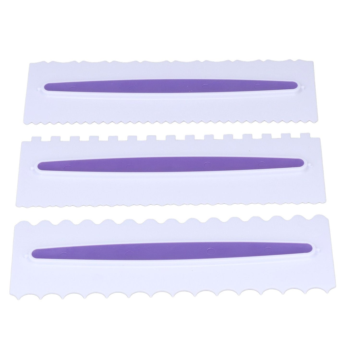 3Pcs Cake Scraper Premium Plastic Durable Glossy Surface Easy Operation Icing Smoother V1294-YM0523-3118220006211