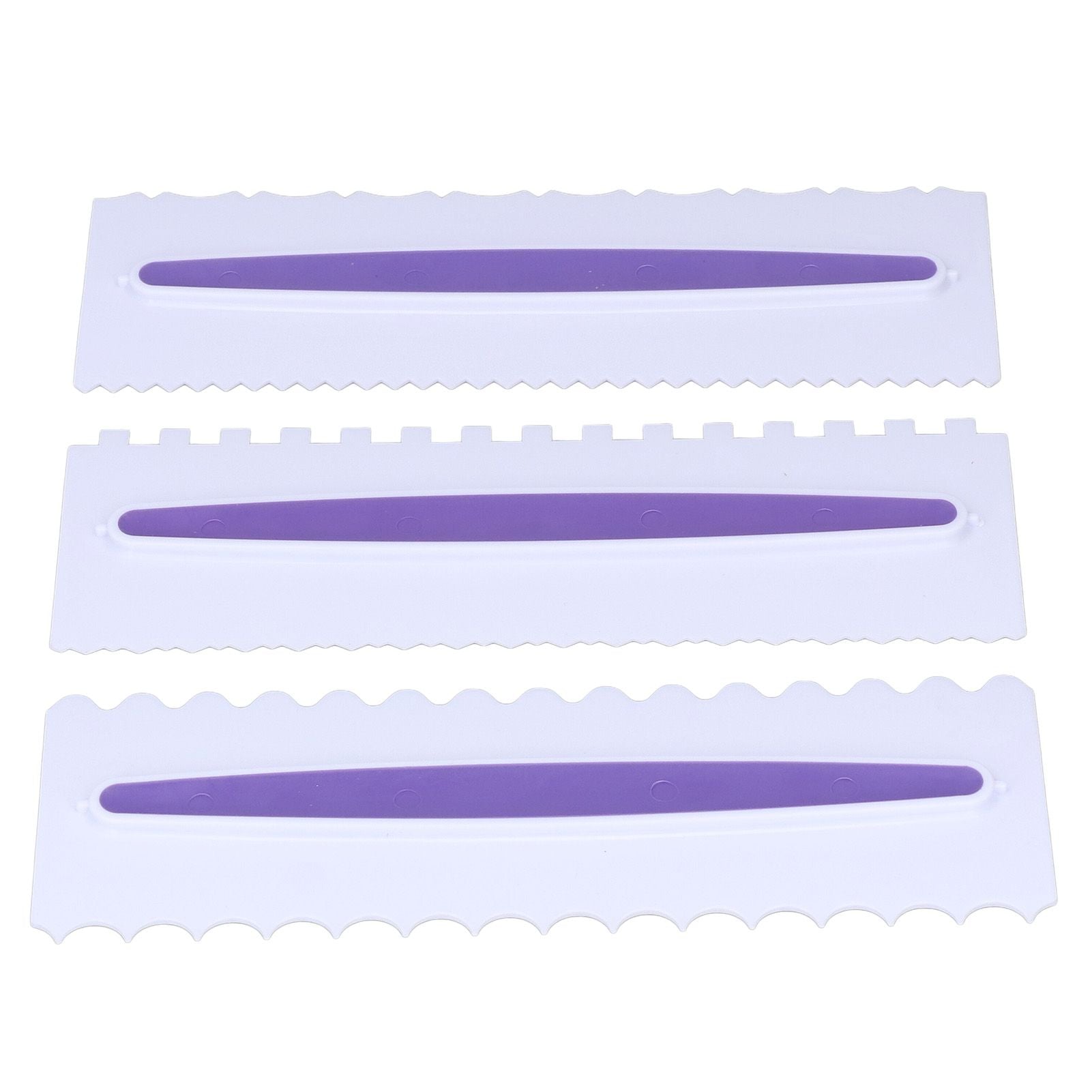 3Pcs Cake Scraper Premium Plastic Durable Glossy Surface Easy Operation Icing Smoother V1294-YM0523-3118220006211