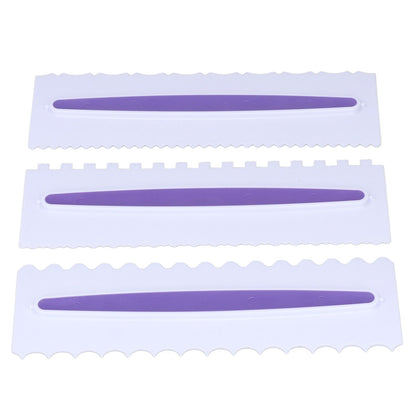 3Pcs Cake Scraper Premium Plastic Durable Glossy Surface Easy Operation Icing Smoother V1294-YM0523-3118220006211