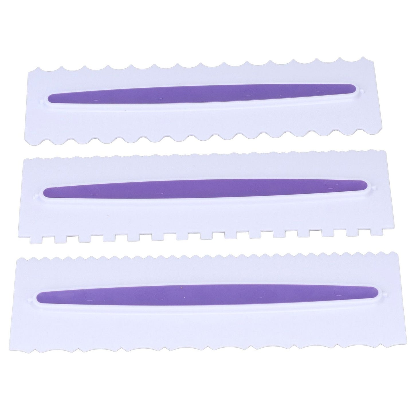 3Pcs Cake Scraper Premium Plastic Durable Glossy Surface Easy Operation Icing Smoother V1294-YM0523-3118220006211