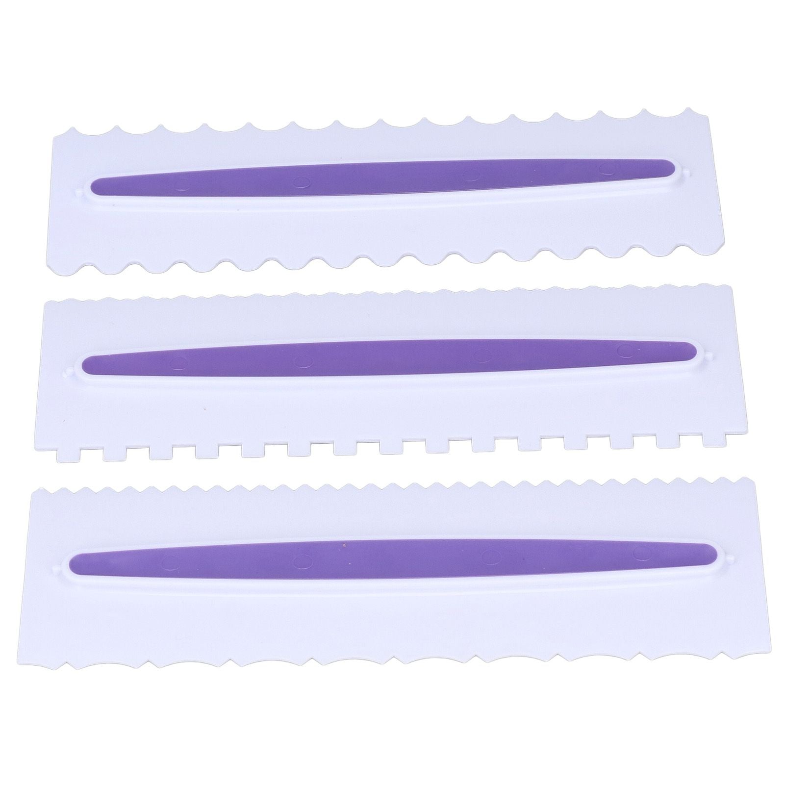 3Pcs Cake Scraper Premium Plastic Durable Glossy Surface Easy Operation Icing Smoother V1294-YM0523-3118220006211