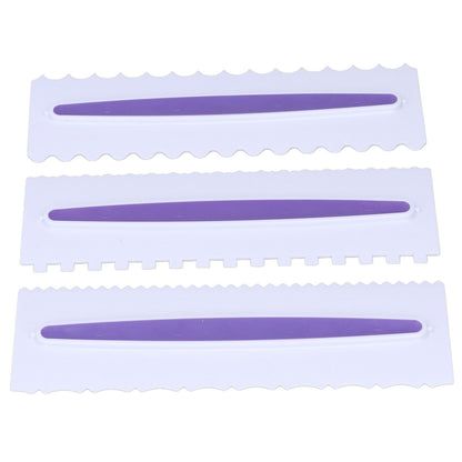 3Pcs Cake Scraper Premium Plastic Durable Glossy Surface Easy Operation Icing Smoother V1294-YM0523-3118220006211