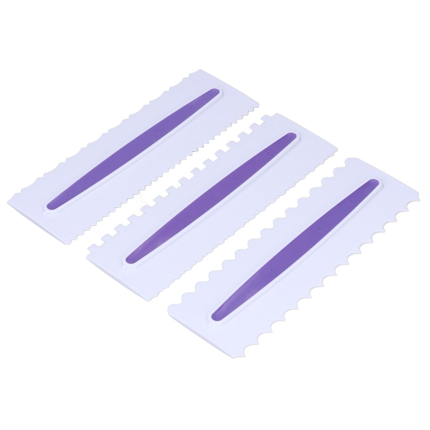 3Pcs Cake Scraper Premium Plastic Durable Glossy Surface Easy Operation Icing Smoother V1294-YM0523-3118220006211
