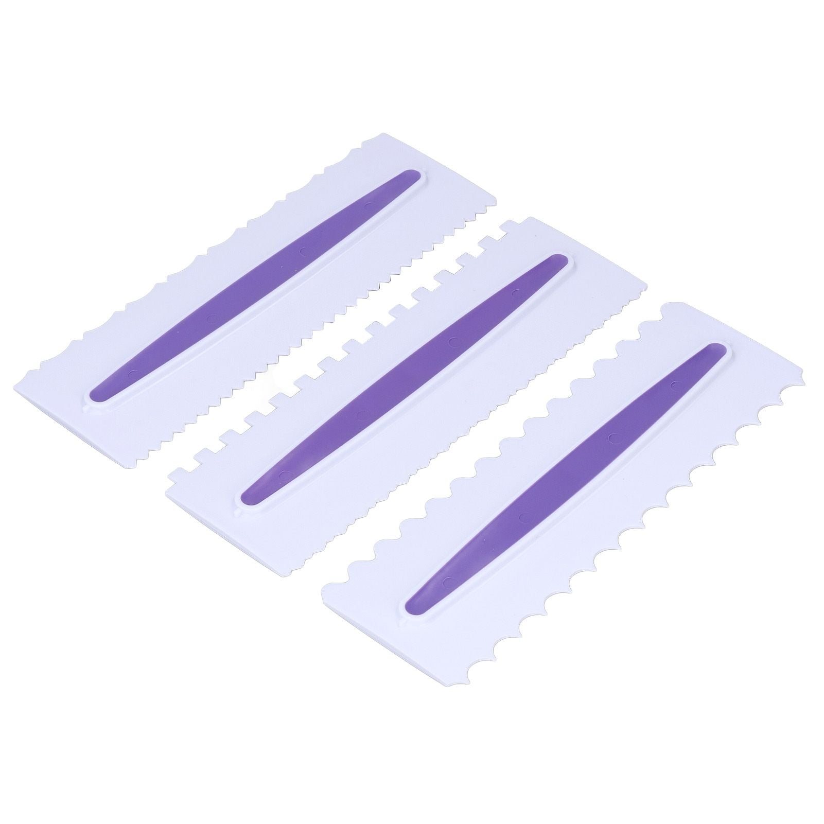 3Pcs Cake Scraper Premium Plastic Durable Glossy Surface Easy Operation Icing Smoother V1294-YM0523-3118220006211