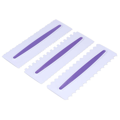 3Pcs Cake Scraper Premium Plastic Durable Glossy Surface Easy Operation Icing Smoother V1294-YM0523-3118220006211