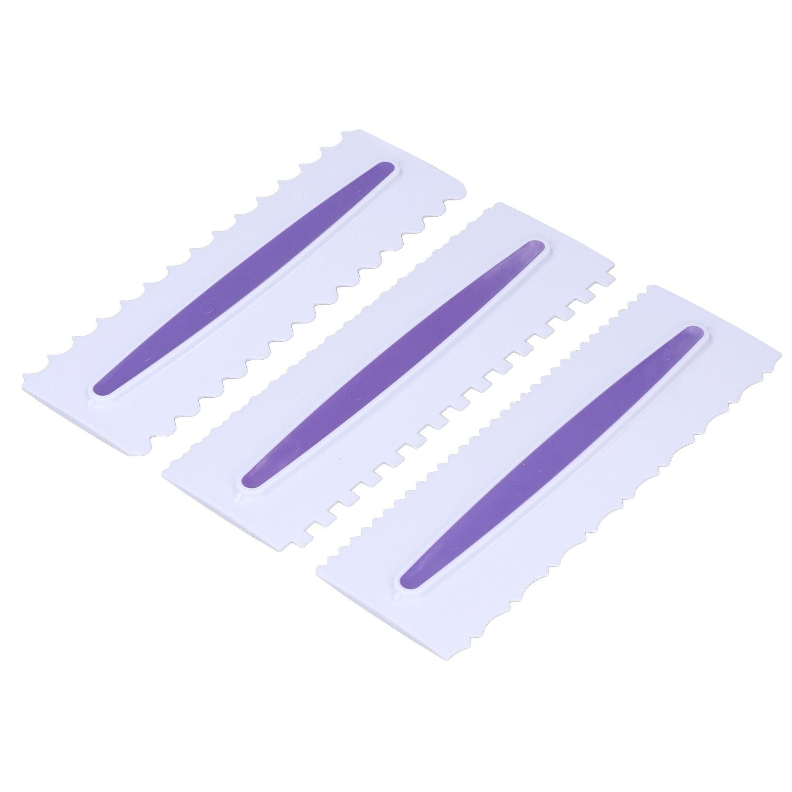 3Pcs Cake Scraper Premium Plastic Durable Glossy Surface Easy Operation Icing Smoother V1294-YM0523-3118220006211