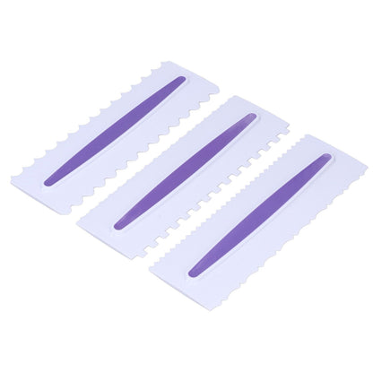 3Pcs Cake Scraper Premium Plastic Durable Glossy Surface Easy Operation Icing Smoother V1294-YM0523-3118220006211