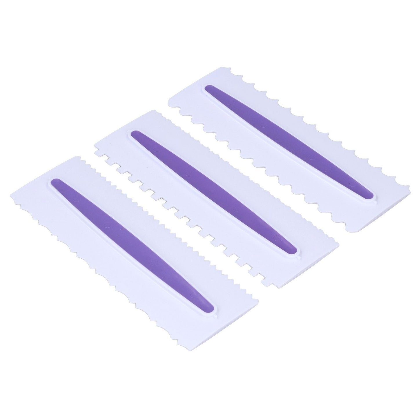 3Pcs Cake Scraper Premium Plastic Durable Glossy Surface Easy Operation Icing Smoother V1294-YM0523-3118220006211