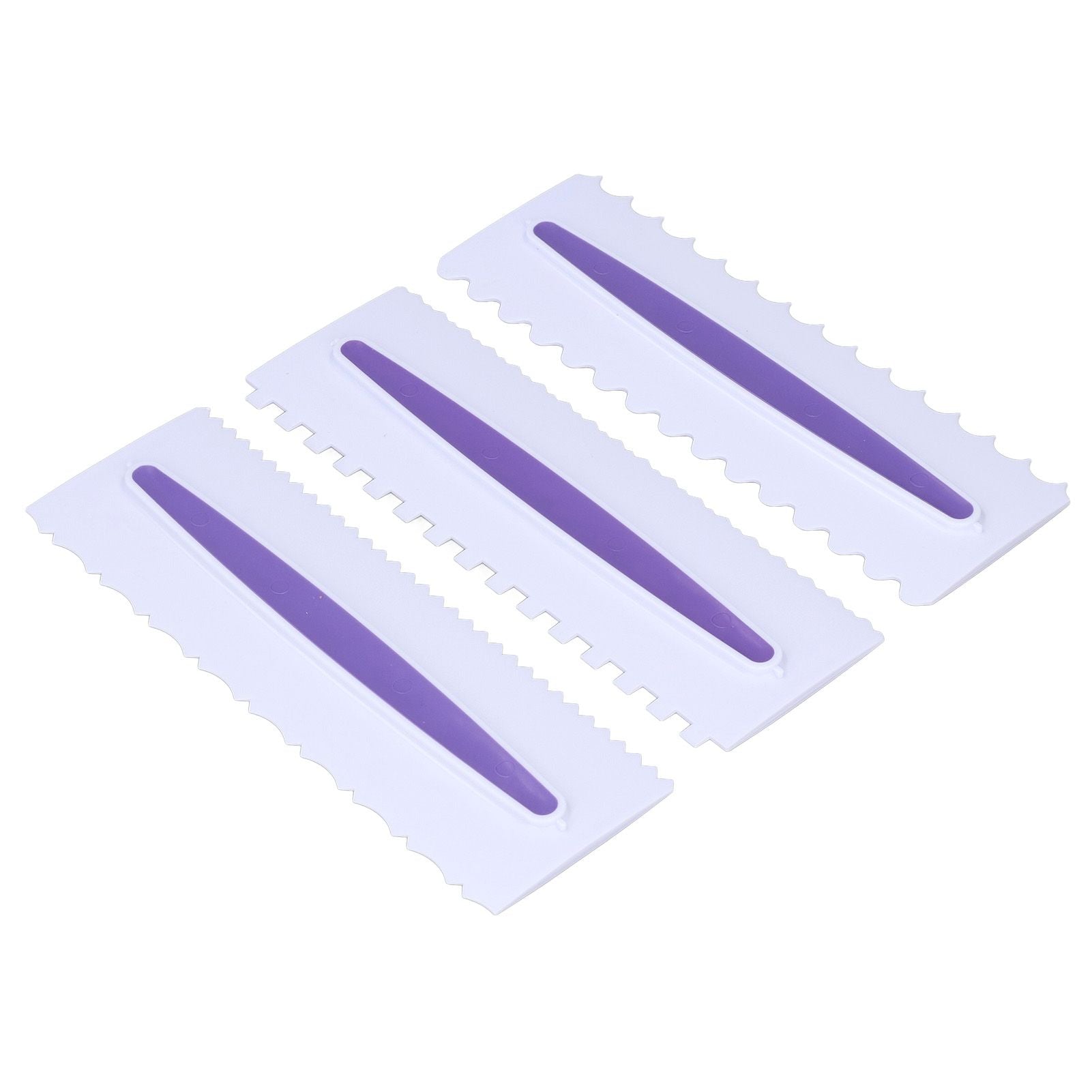 3Pcs Cake Scraper Premium Plastic Durable Glossy Surface Easy Operation Icing Smoother V1294-YM0523-3118220006211
