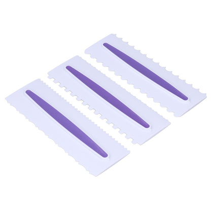 3Pcs Cake Scraper Premium Plastic Durable Glossy Surface Easy Operation Icing Smoother V1294-YM0523-3118220006211