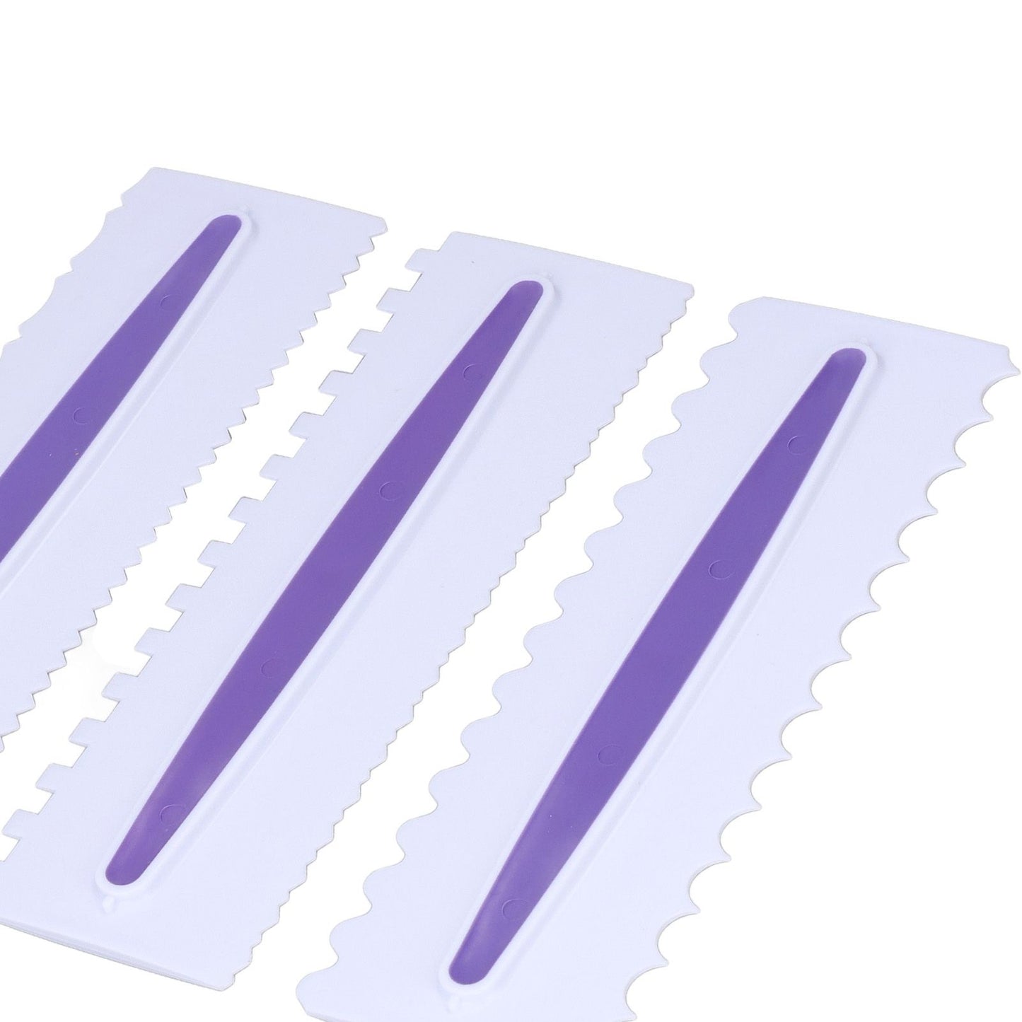 3Pcs Cake Scraper Premium Plastic Durable Glossy Surface Easy Operation Icing Smoother V1294-YM0523-3118220006211