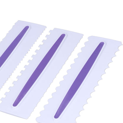 3Pcs Cake Scraper Premium Plastic Durable Glossy Surface Easy Operation Icing Smoother V1294-YM0523-3118220006211