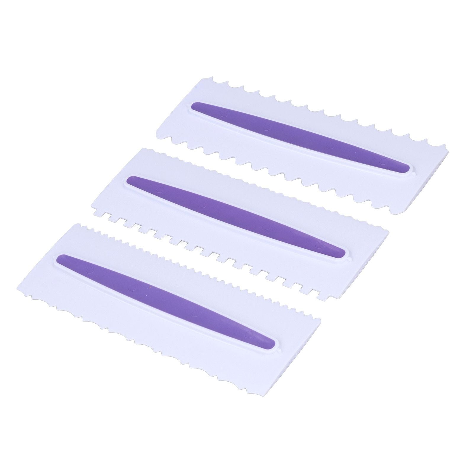 3Pcs Cake Scraper Premium Plastic Durable Glossy Surface Easy Operation Icing Smoother V1294-YM0523-3118220006211