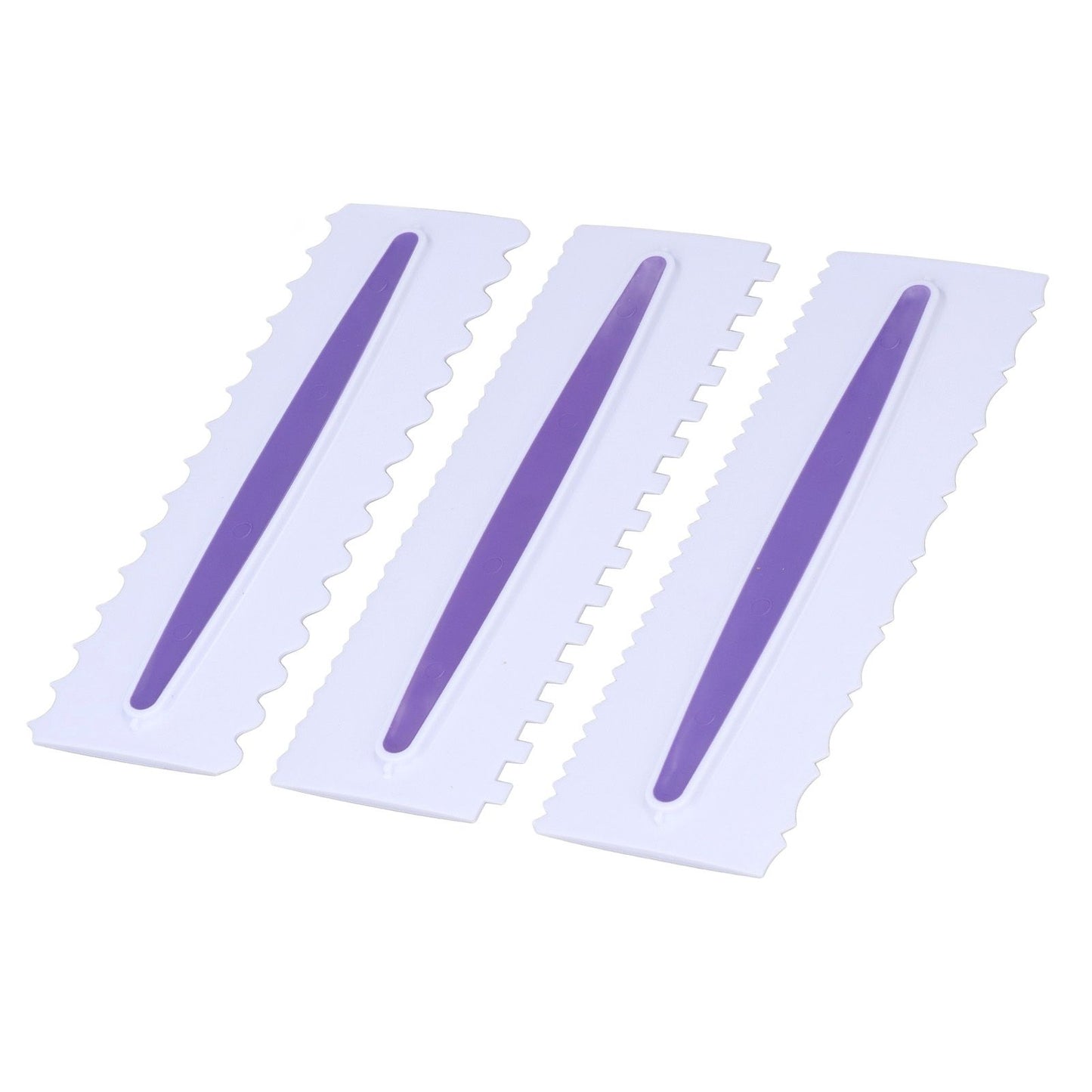 3Pcs Cake Scraper Premium Plastic Durable Glossy Surface Easy Operation Icing Smoother V1294-YM0523-3118220006211