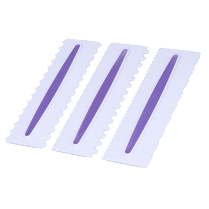 3Pcs Cake Scraper Premium Plastic Durable Glossy Surface Easy Operation Icing Smoother V1294-YM0523-3118220006211