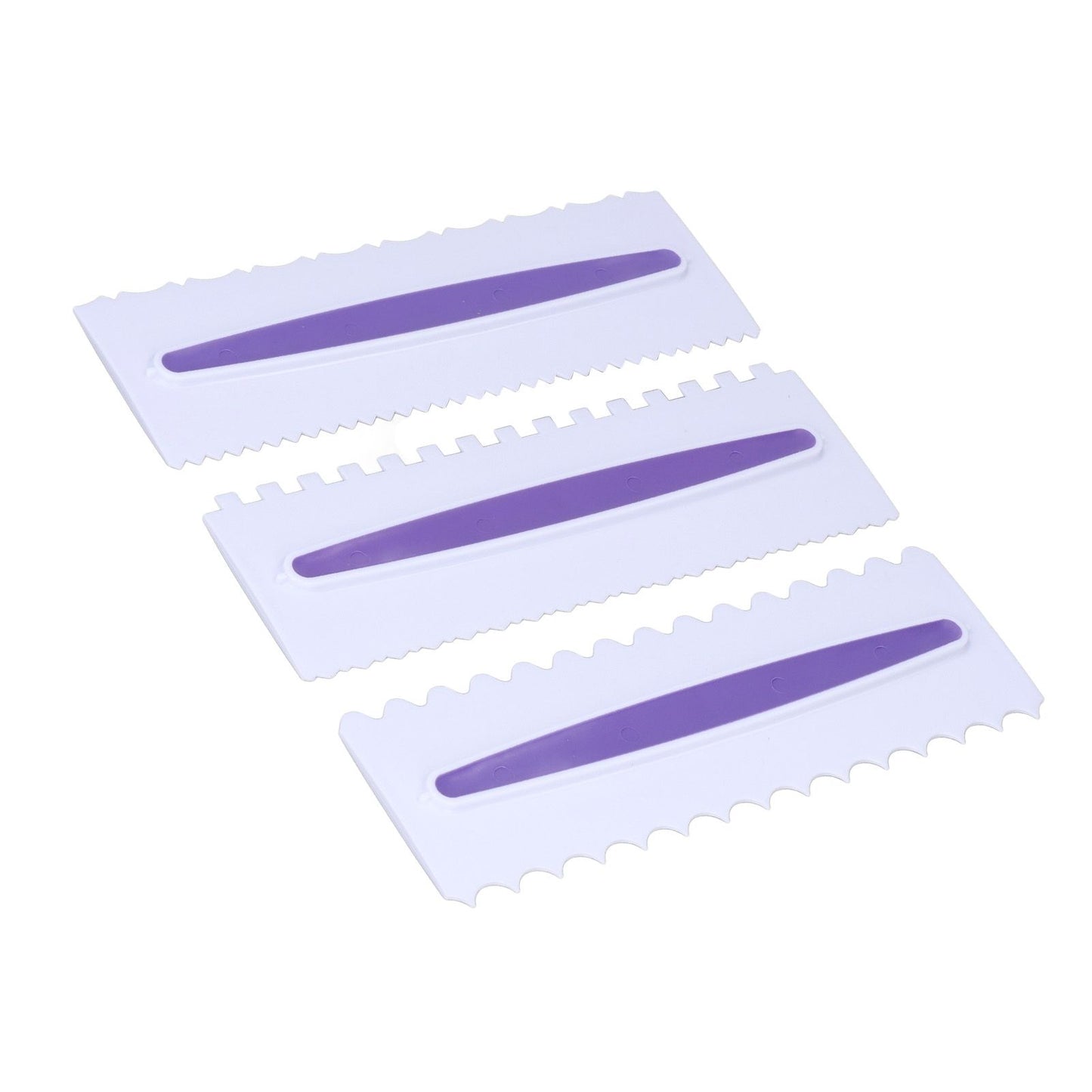 3Pcs Cake Scraper Premium Plastic Durable Glossy Surface Easy Operation Icing Smoother V1294-YM0523-3118220006211