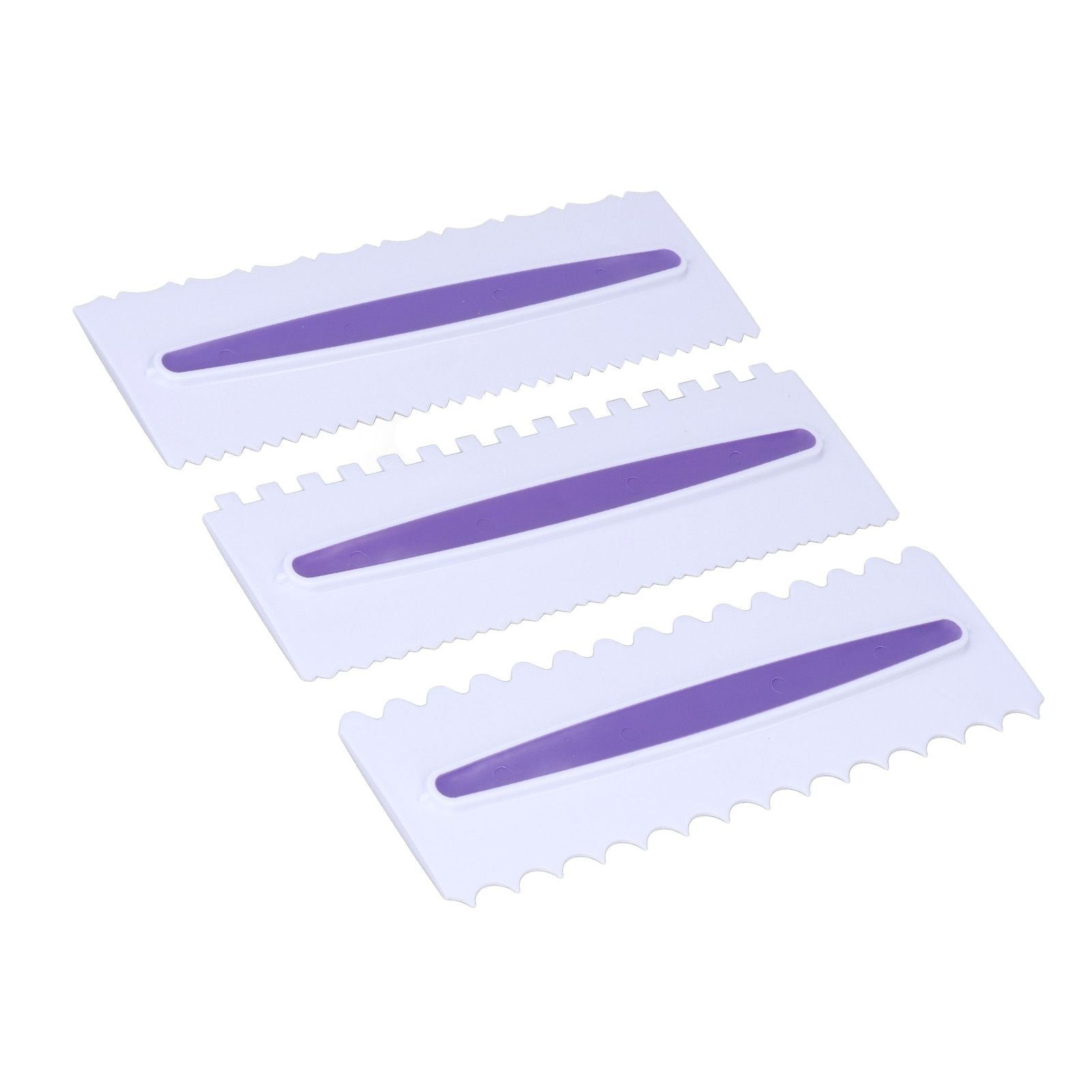 3Pcs Cake Scraper Premium Plastic Durable Glossy Surface Easy Operation Icing Smoother V1294-YM0523-3118220006211