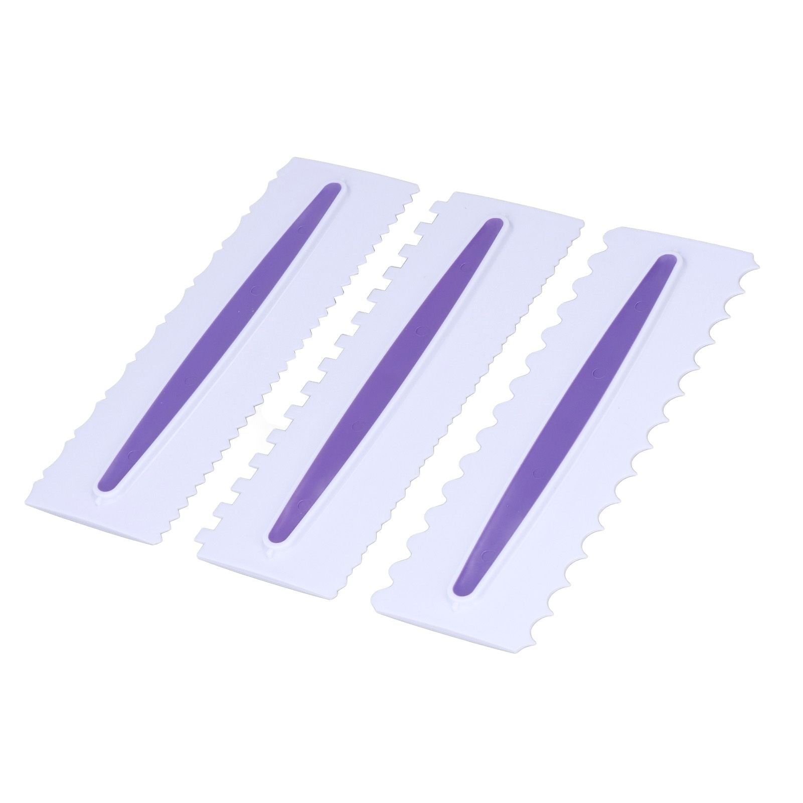 3Pcs Cake Scraper Premium Plastic Durable Glossy Surface Easy Operation Icing Smoother V1294-YM0523-3118220006211