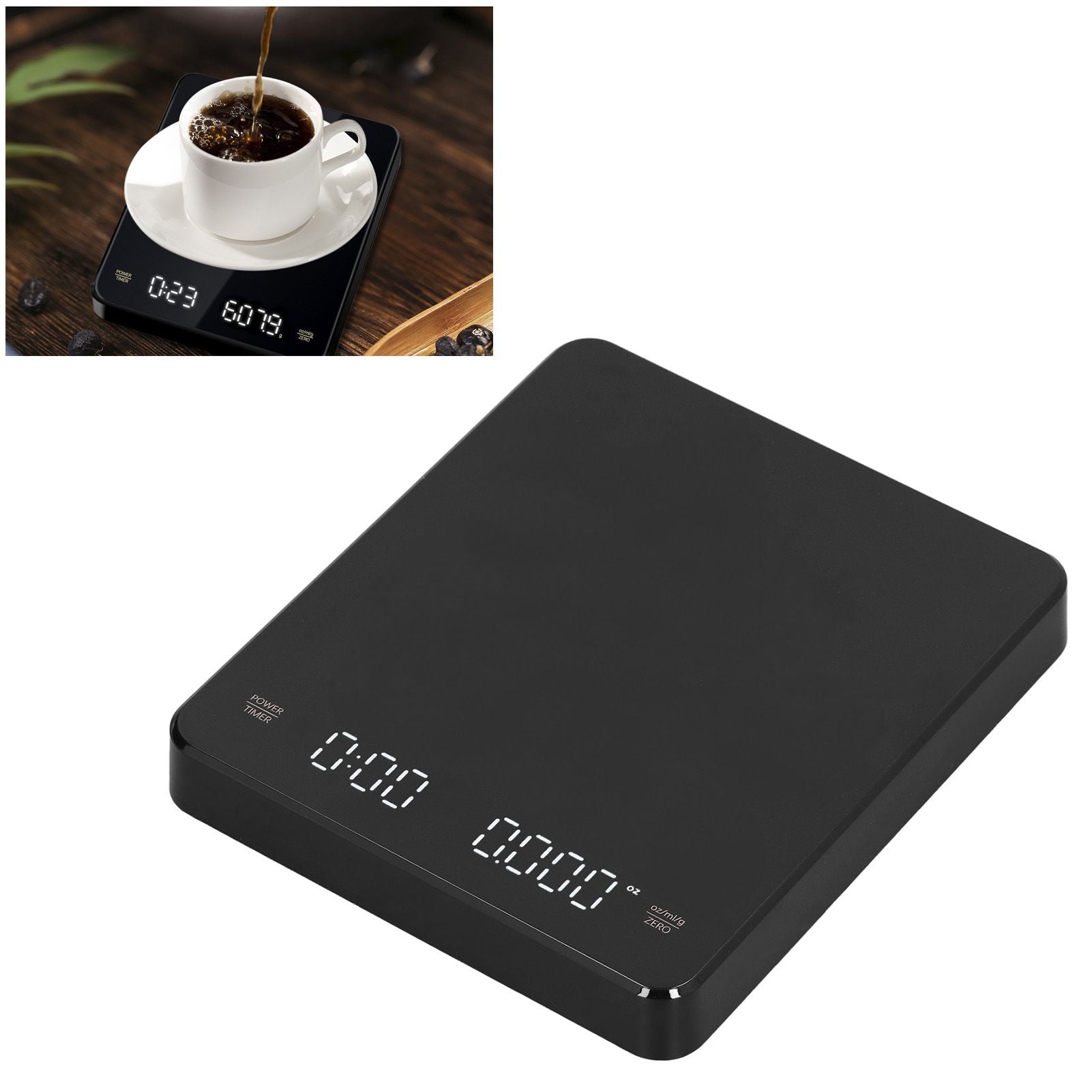 Electronic Coffee Scale Rechargeable High Temperature Resistance 3KG Kitchen Scale for Home V1294-YM0523-3118220006611