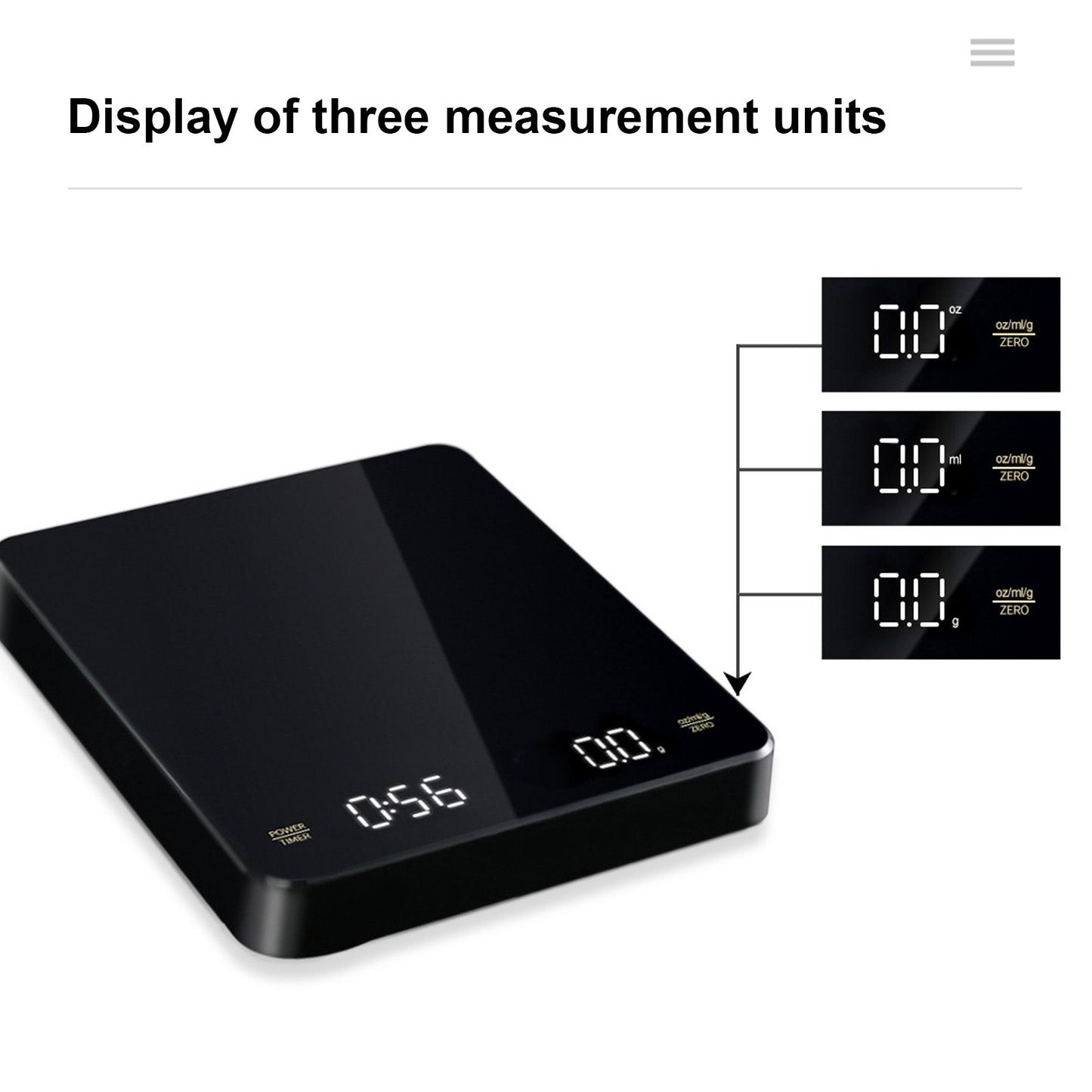 Electronic Coffee Scale Rechargeable High Temperature Resistance 3KG Kitchen Scale for Home V1294-YM0523-3118220006611