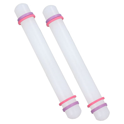 2Pcs Plastic Rolling Pin Safe Durable Sturdy Plastic Nonstick Surface Wide Application Small Rolling Pin V1294-YM0523-3118220006711