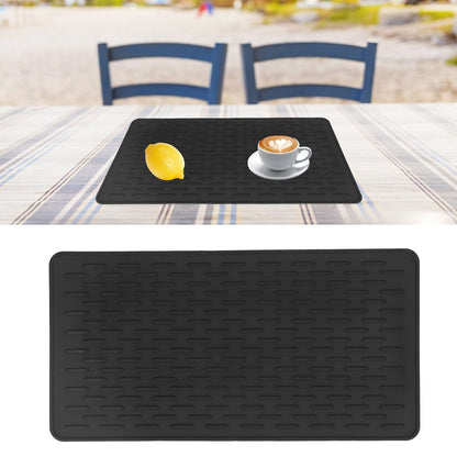 Silicone Insulation Pad Black Rectangle Heat Resisting Safe Handling Heat Insulation Pad for Kitchen V1294-YM0523-3118220007411