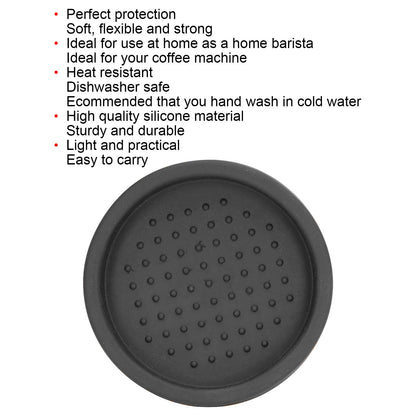 Round Silicone Coffee Tamper Mat Soft Heat Resistant Portable Coffee Tamper Pad for HomeBlack V1294-YM0523-3118220008811