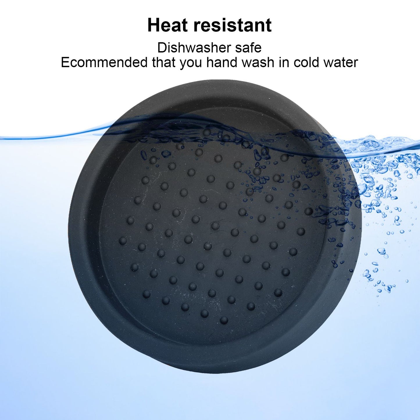 Round Silicone Coffee Tamper Mat Soft Heat Resistant Portable Coffee Tamper Pad for HomeBlack V1294-YM0523-3118220008811