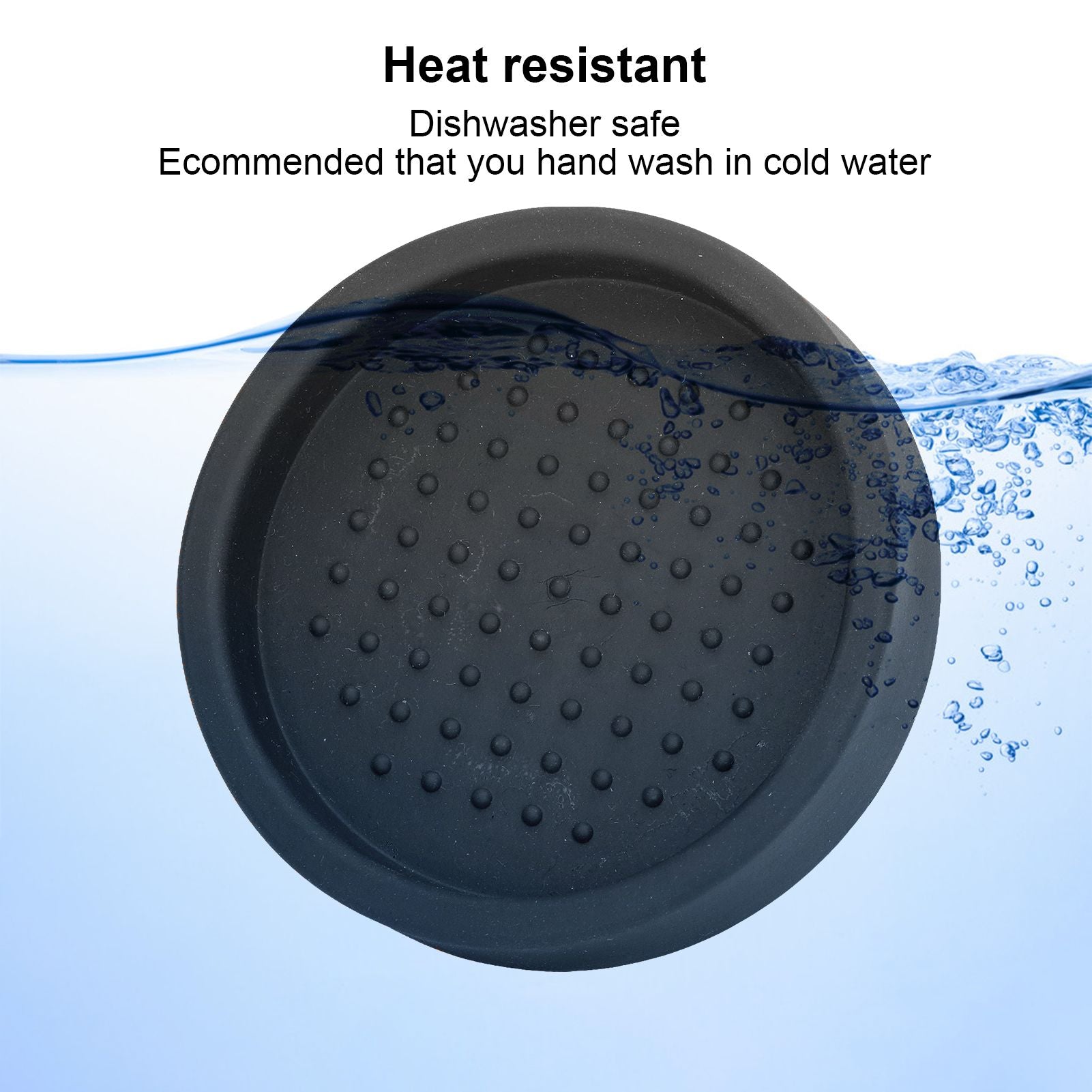 Round Silicone Coffee Tamper Mat Soft Heat Resistant Portable Coffee Tamper Pad for HomeBlack V1294-YM0523-3118220008811