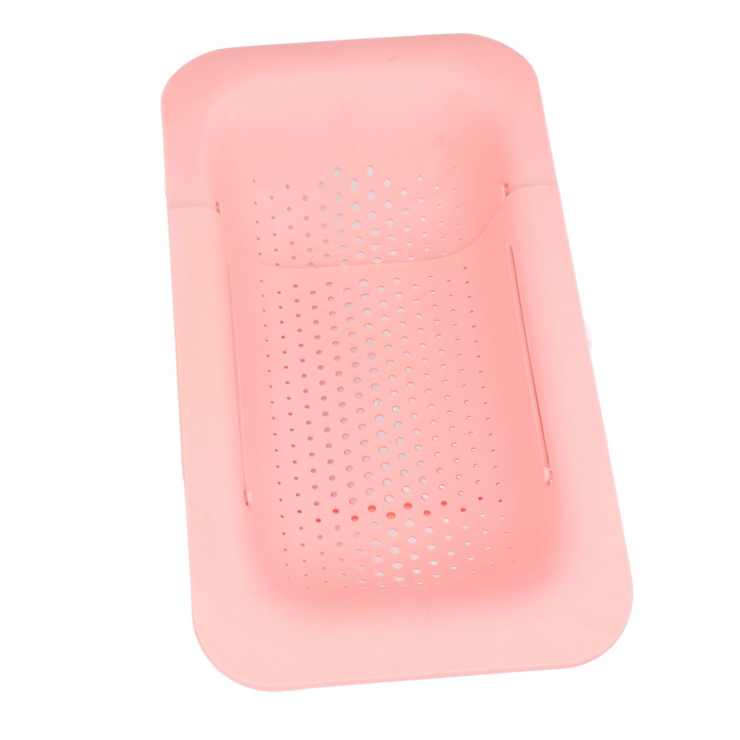 Strainer Basket Telescopic Design Anti Slip Rust Resistant Drain Colander Kitchen AccessoryPink V1294-YM0523-3118220009311