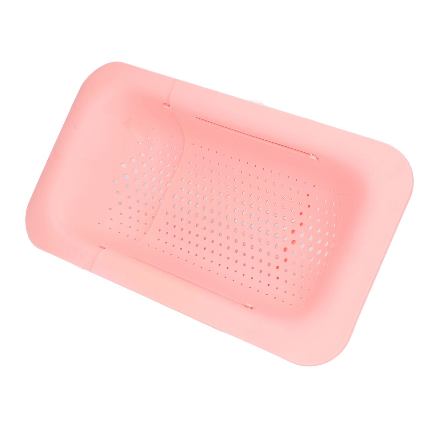 Strainer Basket Telescopic Design Anti Slip Rust Resistant Drain Colander Kitchen AccessoryPink V1294-YM0523-3118220009311